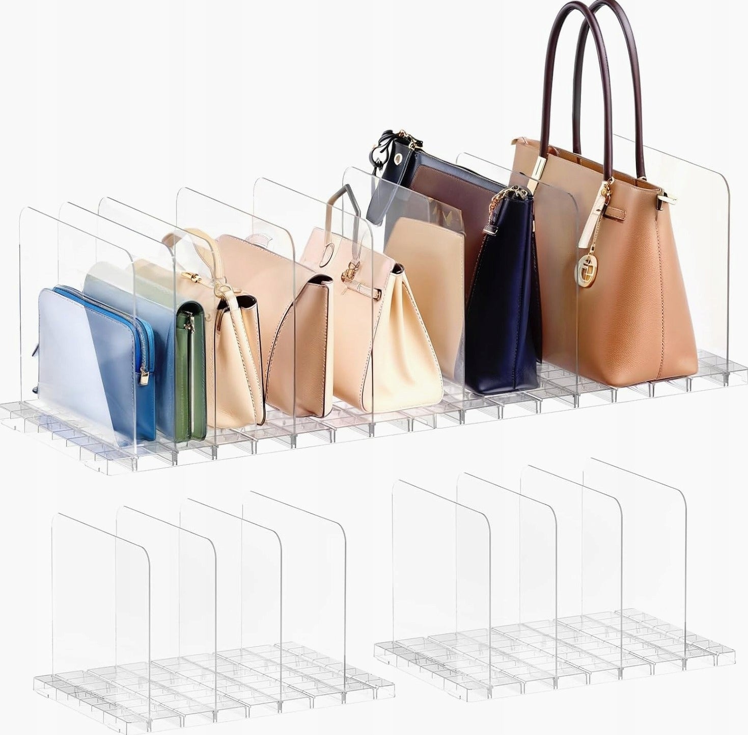 ORGANIZER 72X24X21CM RACK SHELF FOR HANDBAGS CLOSET BAGS TRANSPARENT
