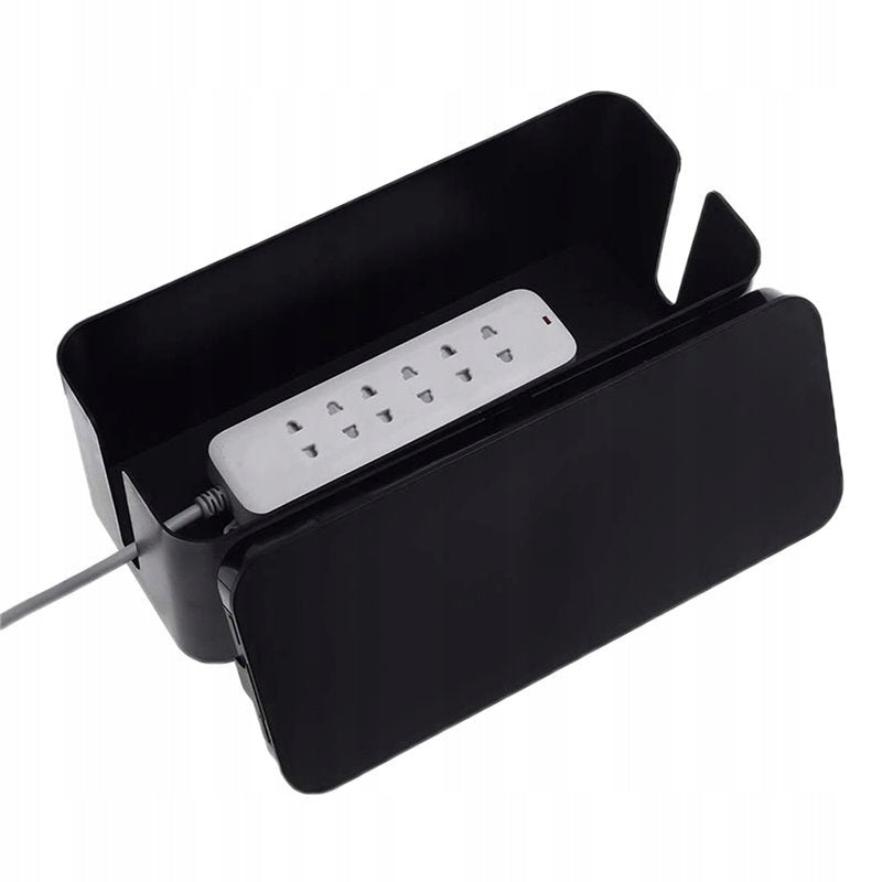 ORGANIZER CONTAINER BOX FOR CHARGERS BATTERIES HEADPHONES WIRES CABLES Color black