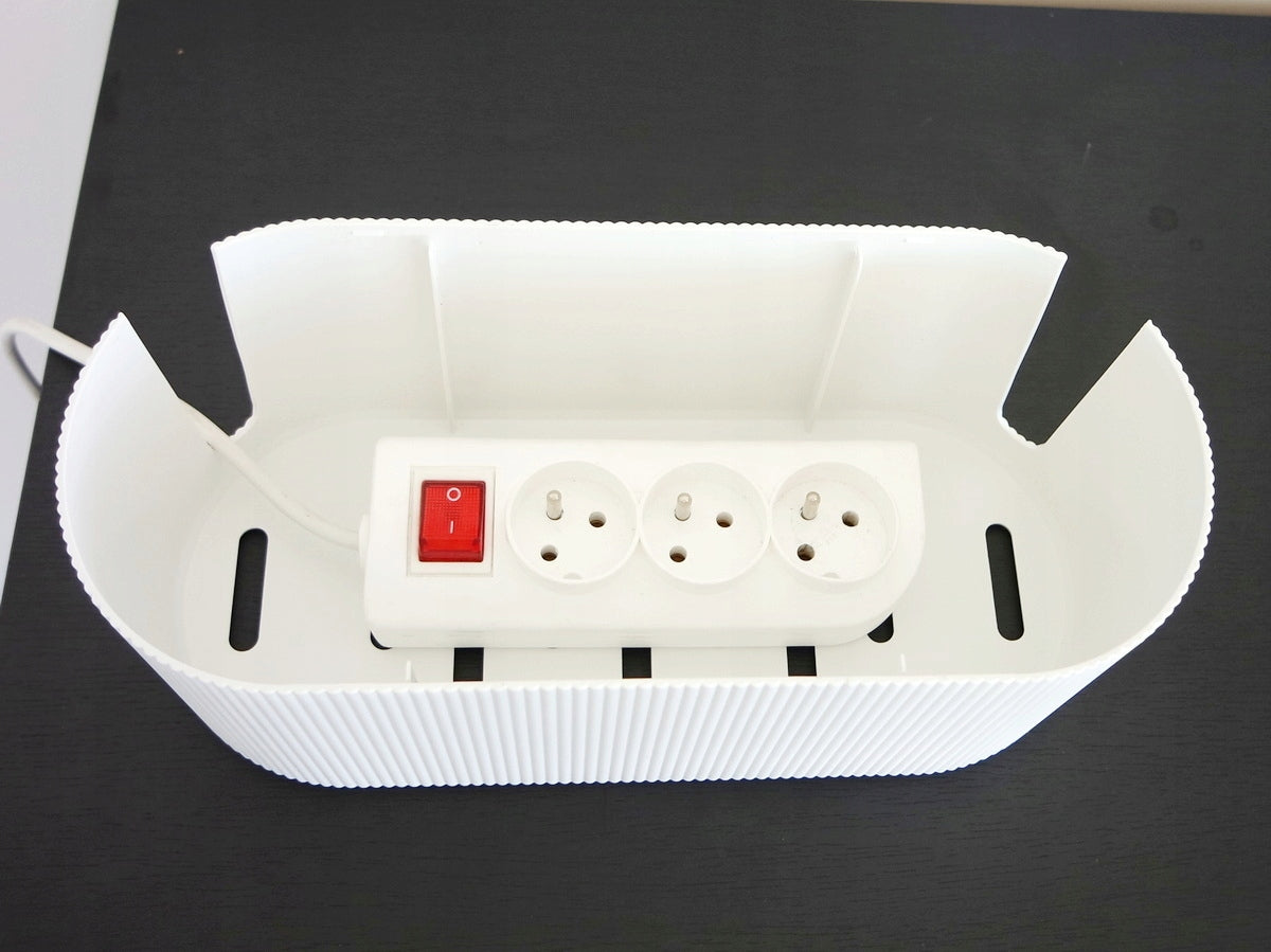 ORGANIZER CONTAINER GRILLE FOR CABLES CHARGER WIRES STRIP WHITE XL Product weight with unit packaging 0.5 kg