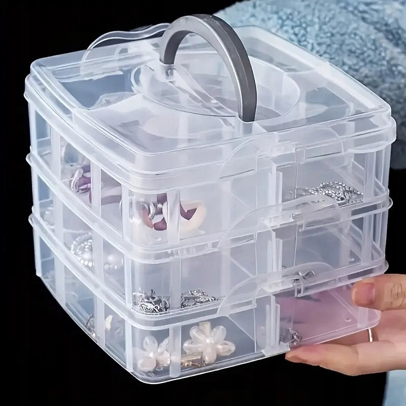ORGANIZER CONTAINER WITH COMPARTMENTS FOR JEWELRY BUTTONS SCREWS TRINKETS 3P Product weight with unit packaging 0.08 kg