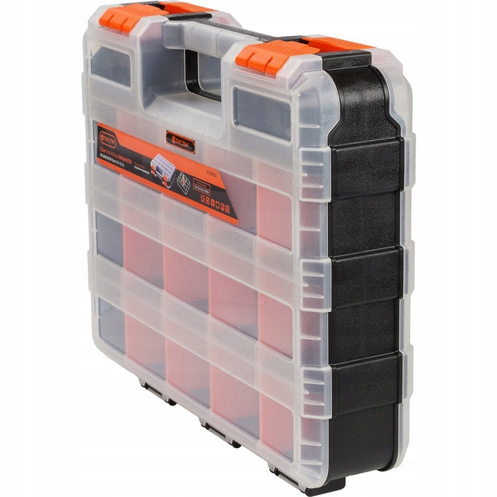 ORGANIZER DOUBLE-SIDED BOX 32x26x8cm 30 compartments PP plastic - TACTIX Color black