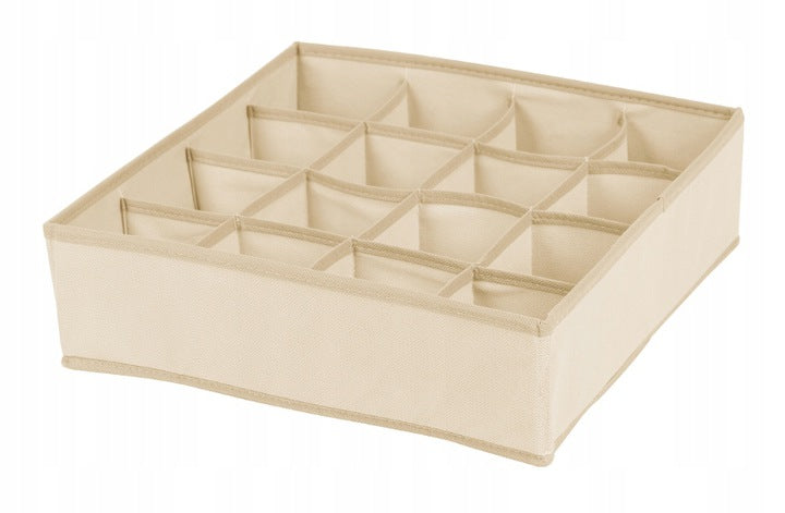 ORGANIZER FOR SOCK DRAWER UNDERWEAR BEIGE 16 COMPARTMENTS
