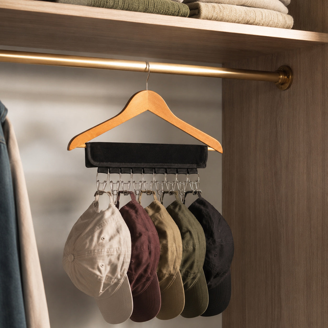 ORGANIZER HANGER BASEBALL CAP HOLDER FOR CLOSET HANGING Brand Allbag