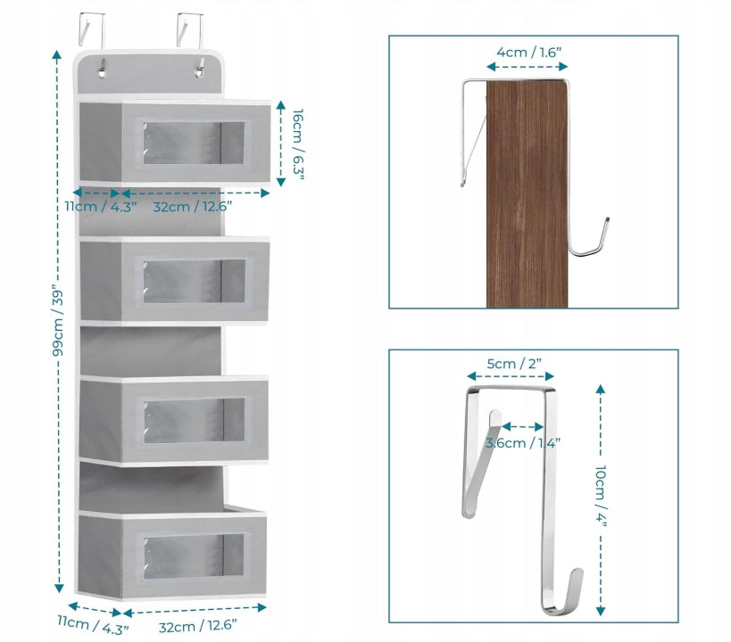 ORGANIZER HANGING DOOR FOR BATHROOM CLOSET TOYS POCKETS BASKET 4 SHELVES EAN (GTIN) 5908455431200