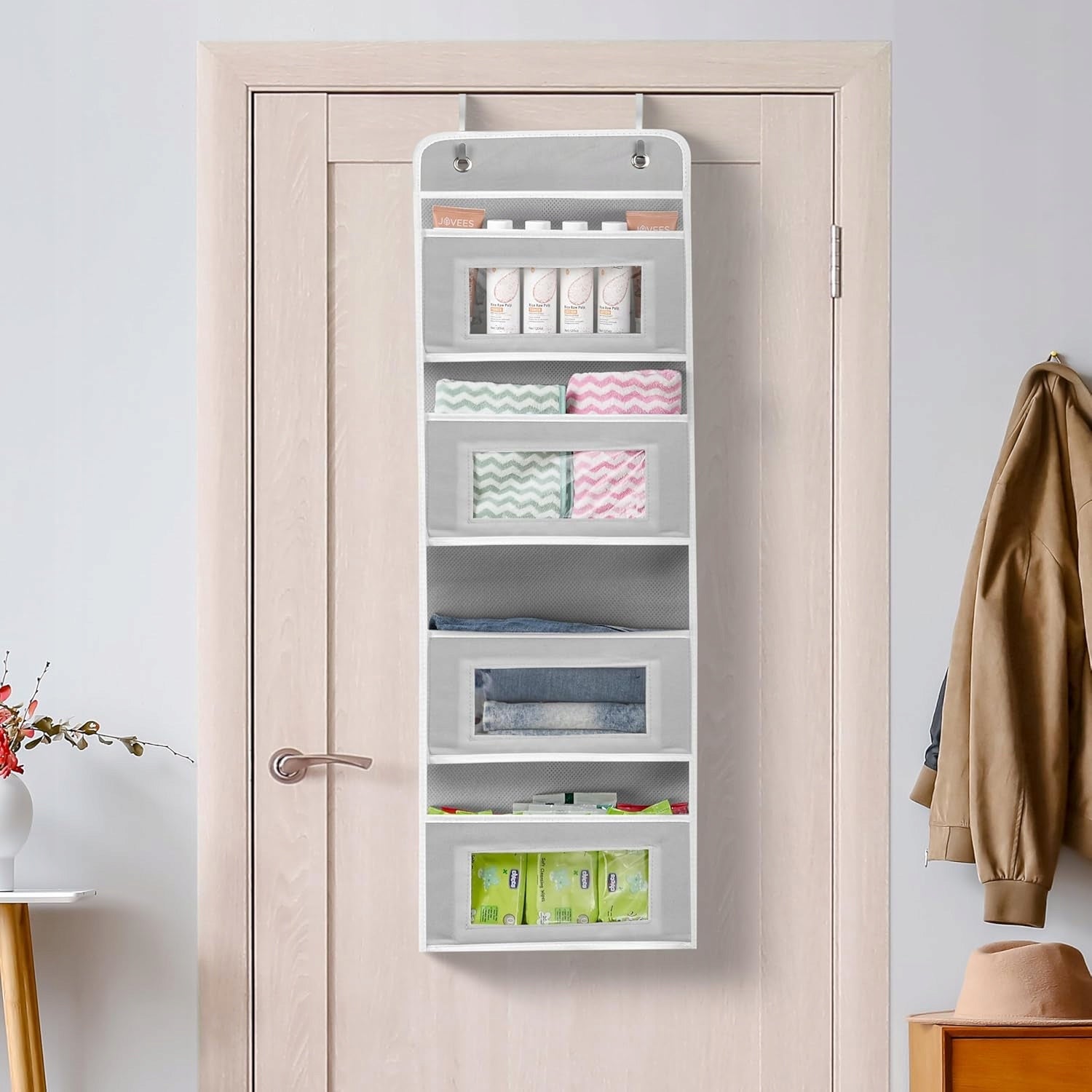 ORGANIZER HANGING DOOR FOR BATHROOM CLOSET TOYS POCKETS BASKET 4 SHELVES Number of pieces 1 pcs