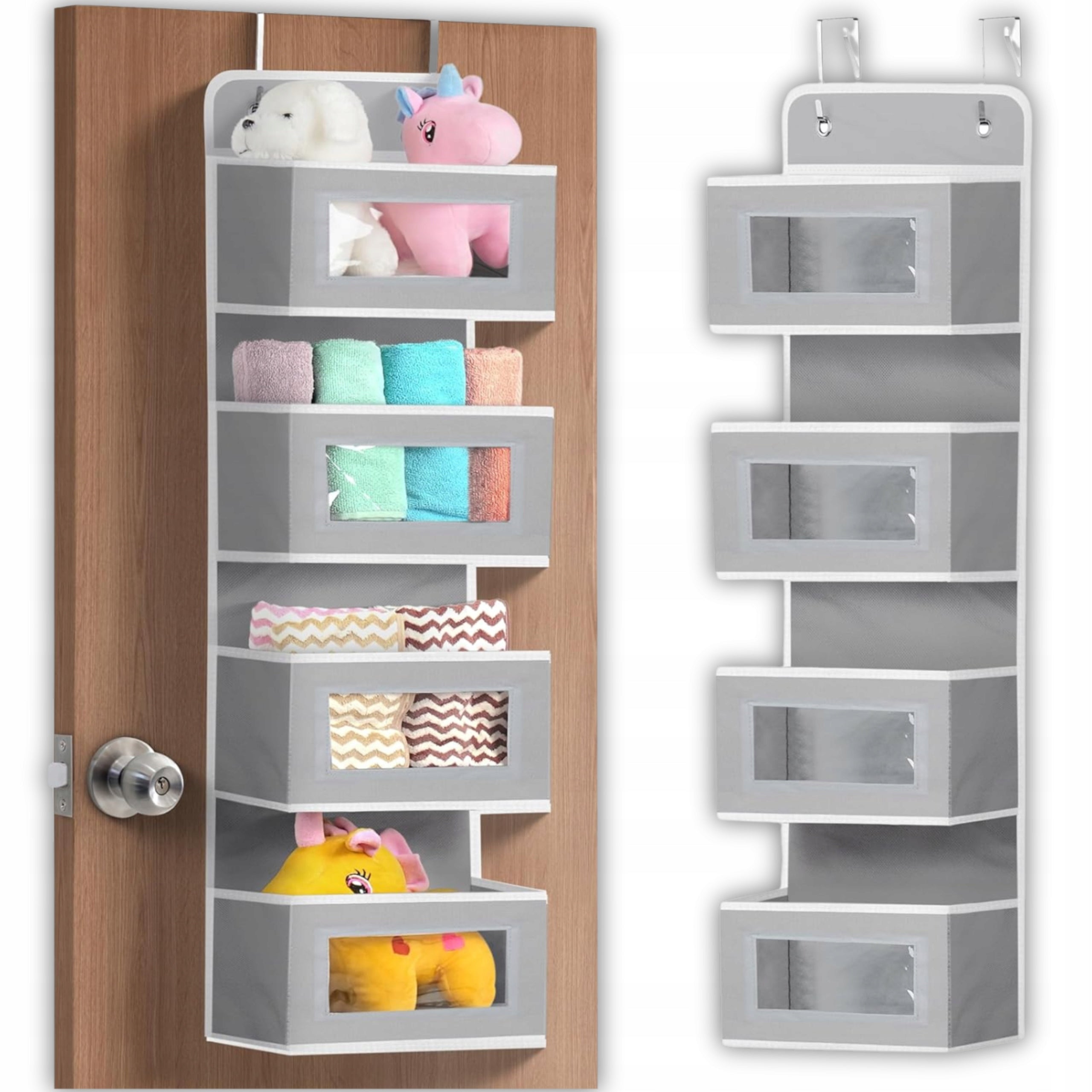 ORGANIZER HANGING DOOR FOR BATHROOM CLOSET TOYS POCKETS BASKET 4 SHELVES
