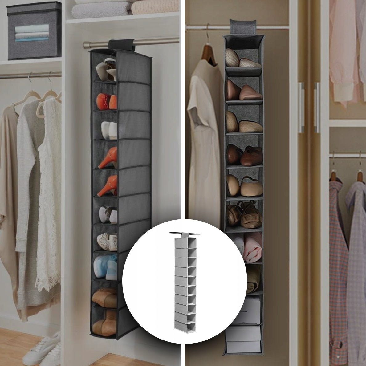 ORGANIZER HANGING FOR CLOSET DOOR 10 SHELVES POCKETS TOY BASKET SHOES Brand Modeus