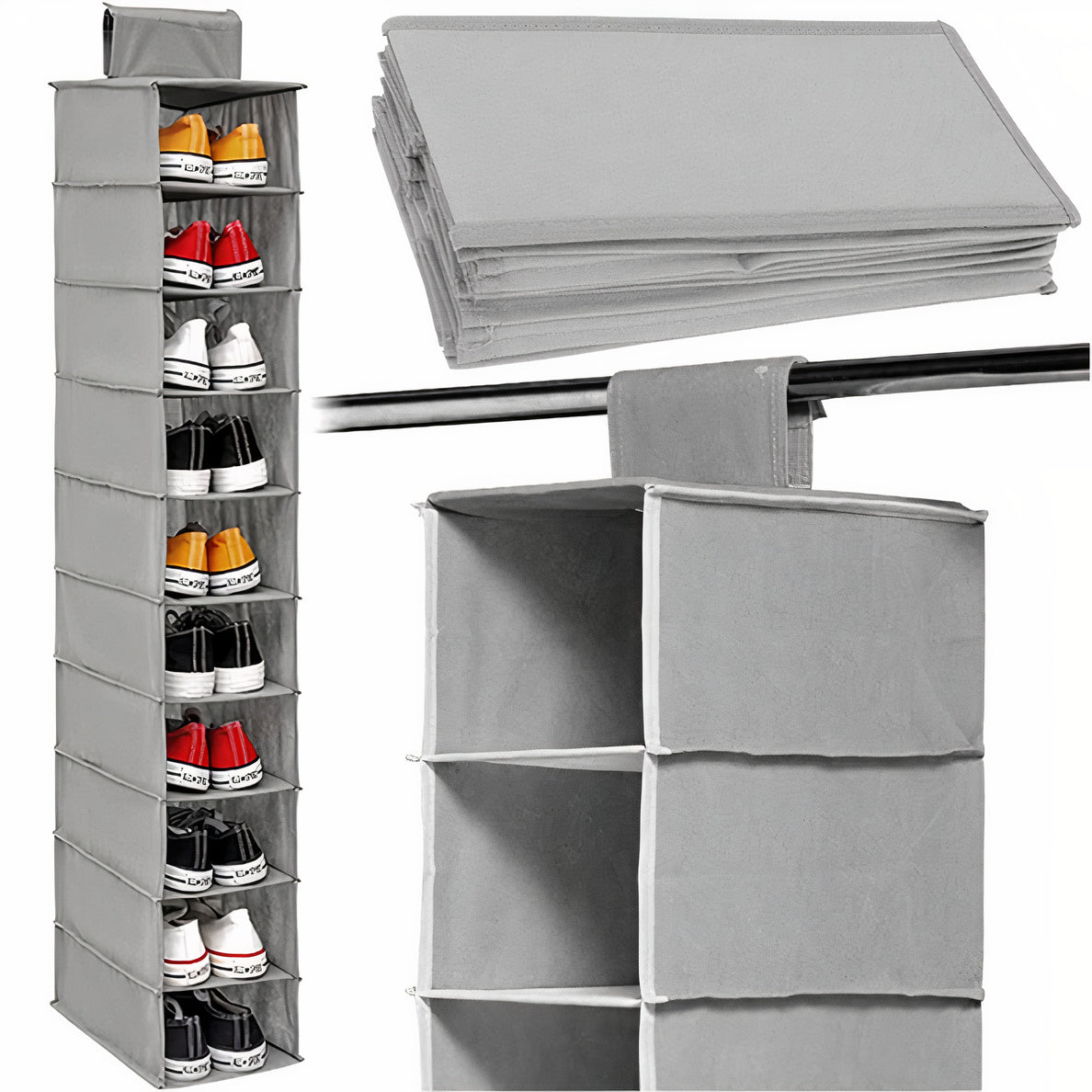 ORGANIZER HANGING FOR CLOSET DOOR 10 SHELVES POCKETS TOY BASKET SHOES Manufacturer code ID 103 V3