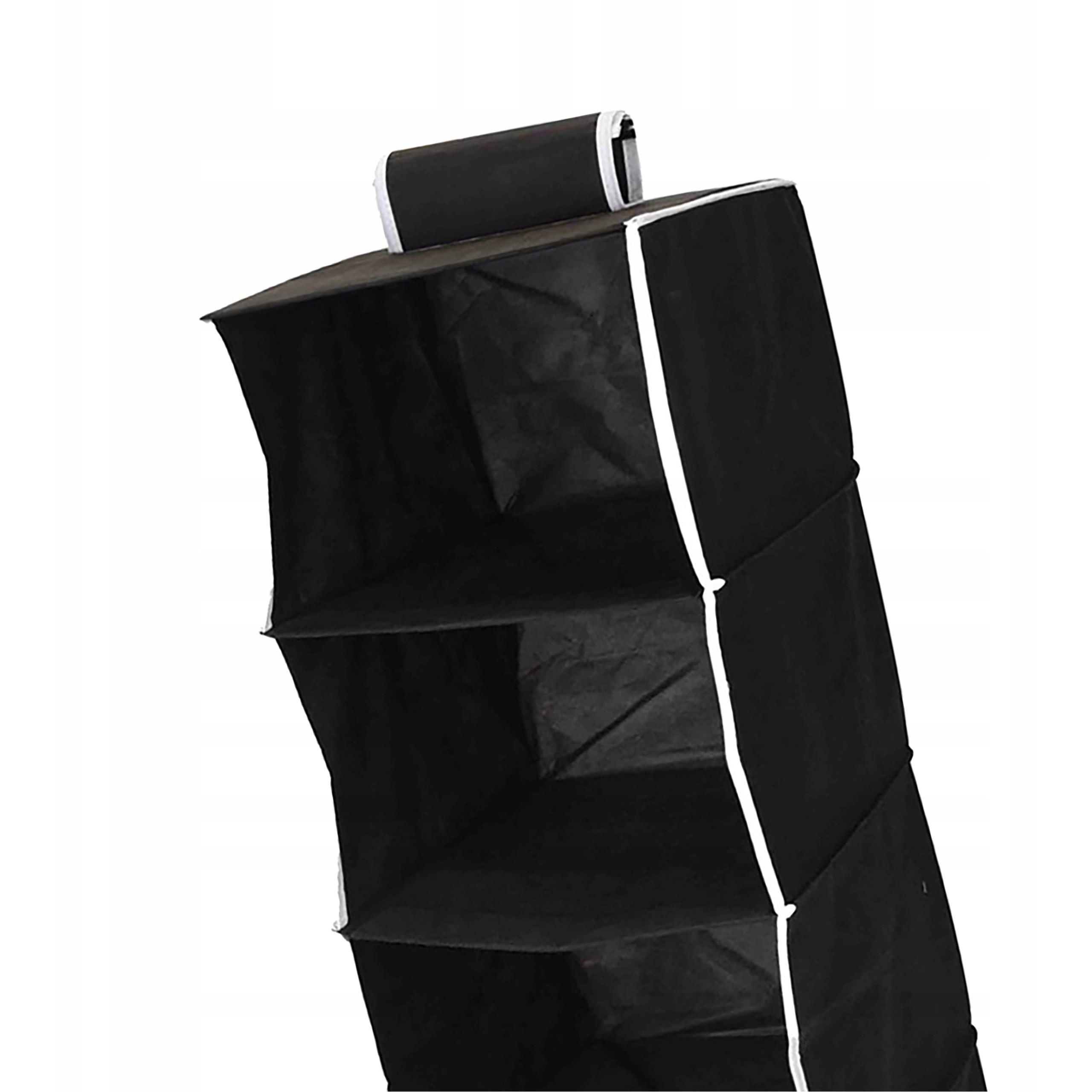 ORGANIZER HANGING black closet shelving unit for clothes shoes 4 textile shelves Manufacturer code Organizer wiszący do szafy 4 półki 30x30x84cm