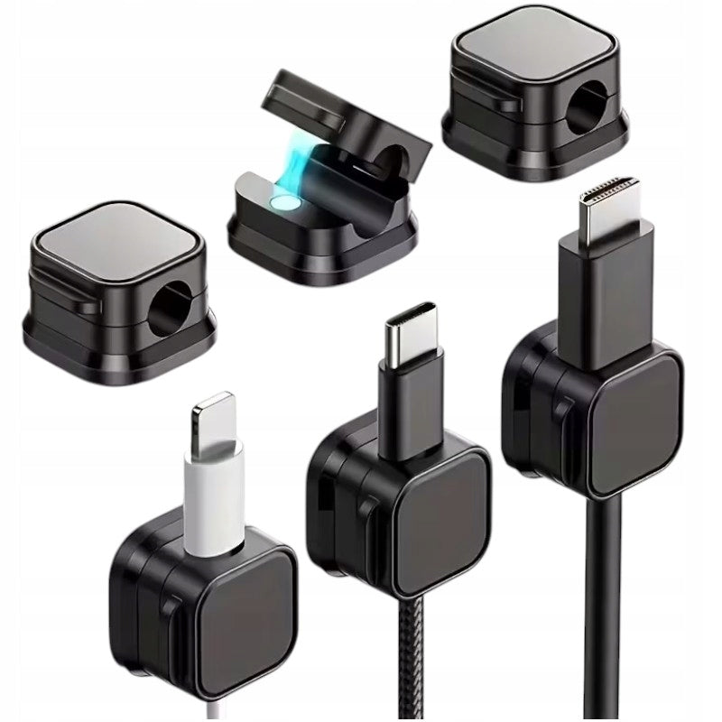 ORGANIZER HOLDER SELF ADHESIVE CLIP FOR WIRE CABLES USB MAGNET 4 Pcs