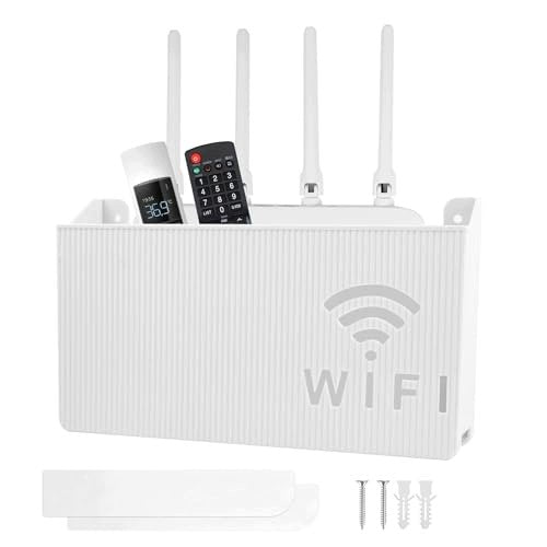 ORGANIZER ROUTER WIFI STORAGE WHITE PLASTIC WALL MOUNT STEEL Brand no brand