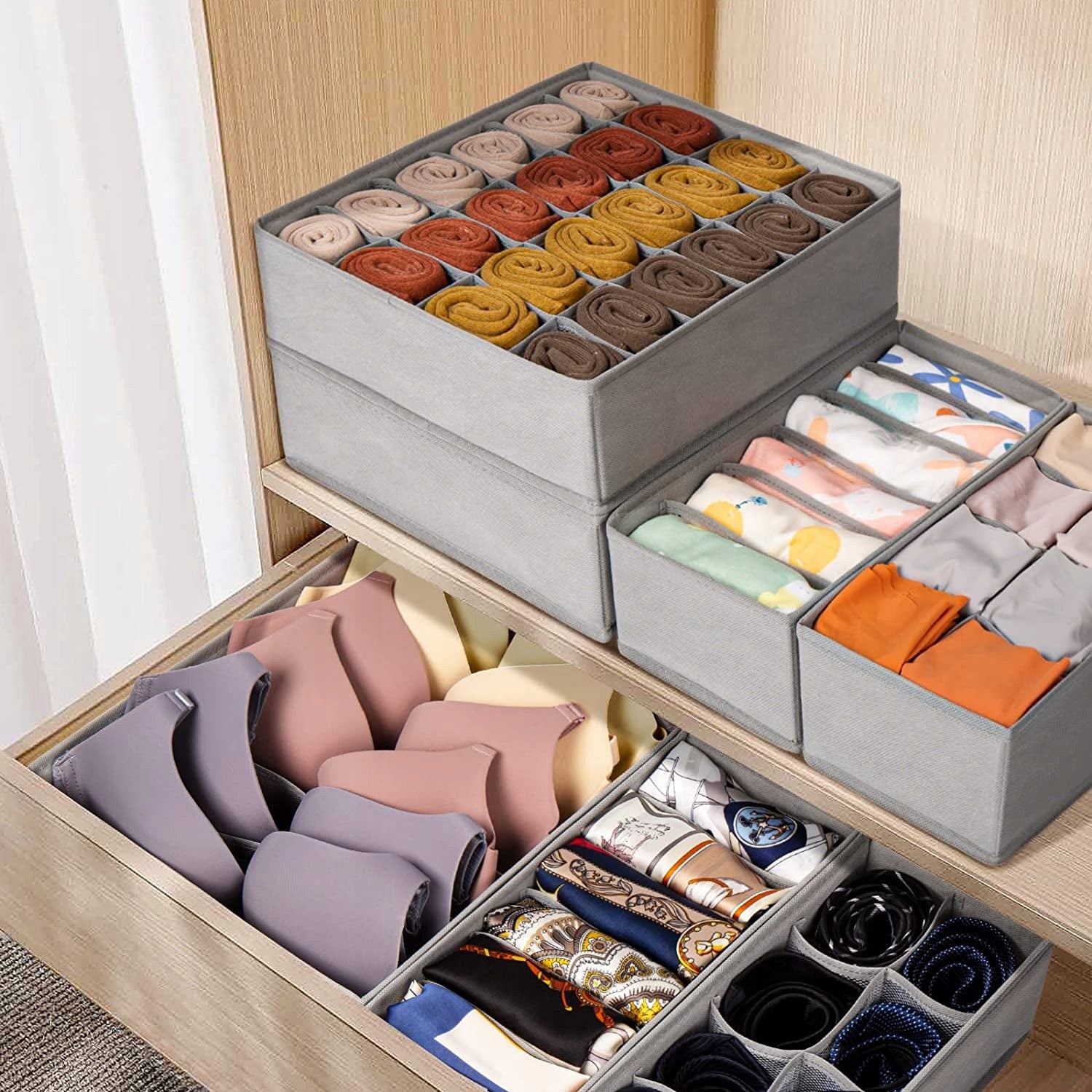 ORGANIZER SET OF 4 Pcs Underwear Clothes For Wardrobe Drawers COMPARTMENTS EAN (GTIN) 5907796662335