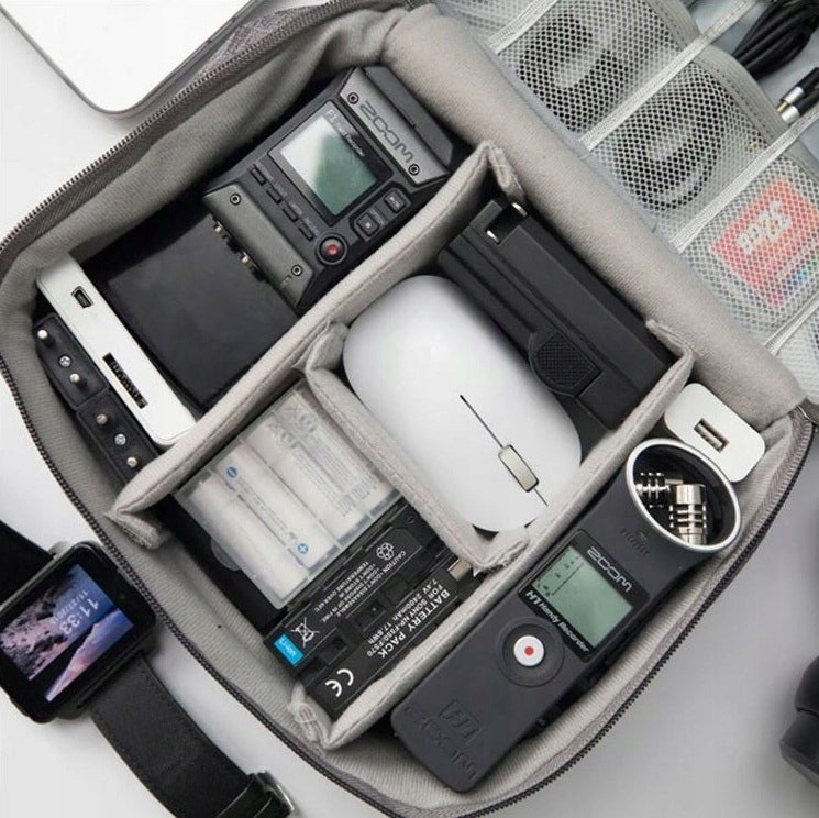 ORGANIZER TRAVEL BAG CHARGER CABLE CASE Color gray