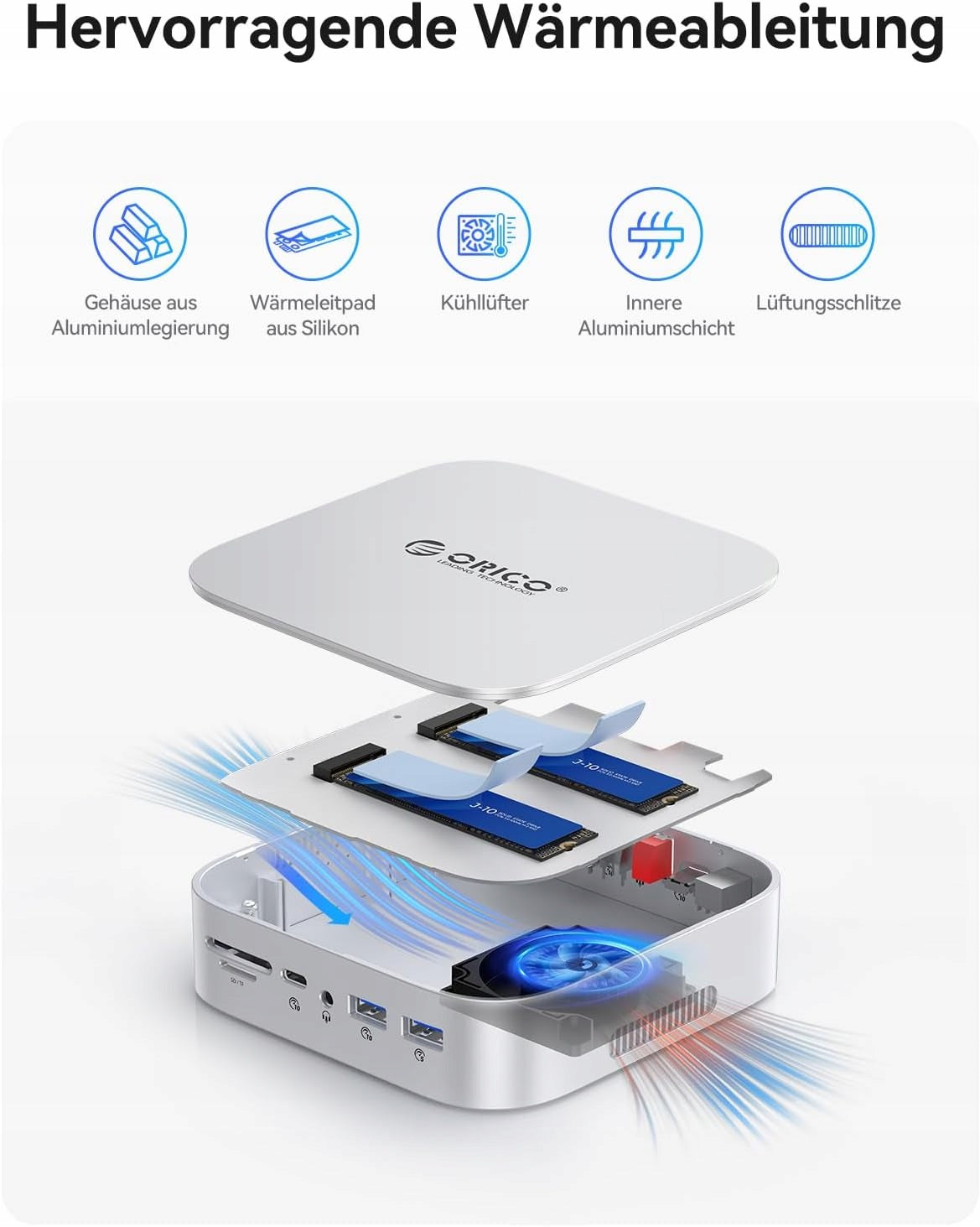 ORICO MR10 enclosure with 10-in-1 M.2 NVMe/SATA SSD docking station Packaging status original