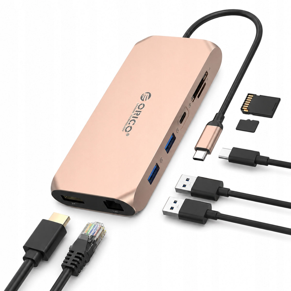 ORICO USB-C DOCKING STATION 12W1 2X HDMI 4K 60HZ DISPLAYPORT LAN PD 100W SD