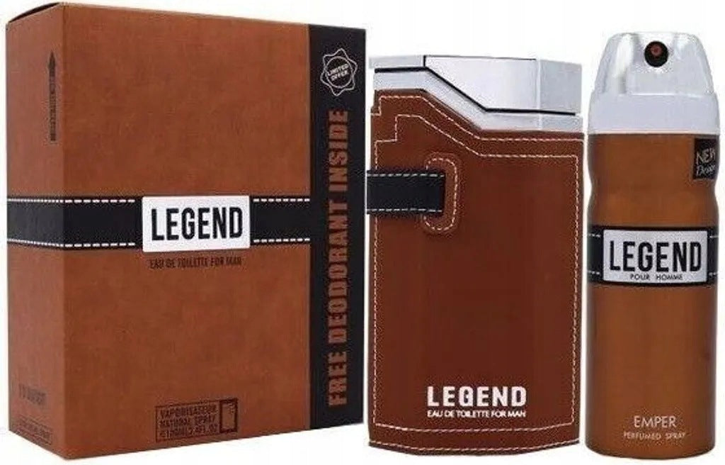 ORIGINAL Arab Perfume Emper LEGEND 100ml EDT+100ml DEO+FREEBIE! Manufacturer code 6291103666901