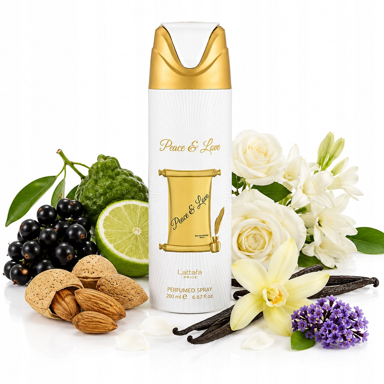 ORIGINAL Arabic Lattafa Pride PEACE and LOVE 200ml DEO Perfumed+GR