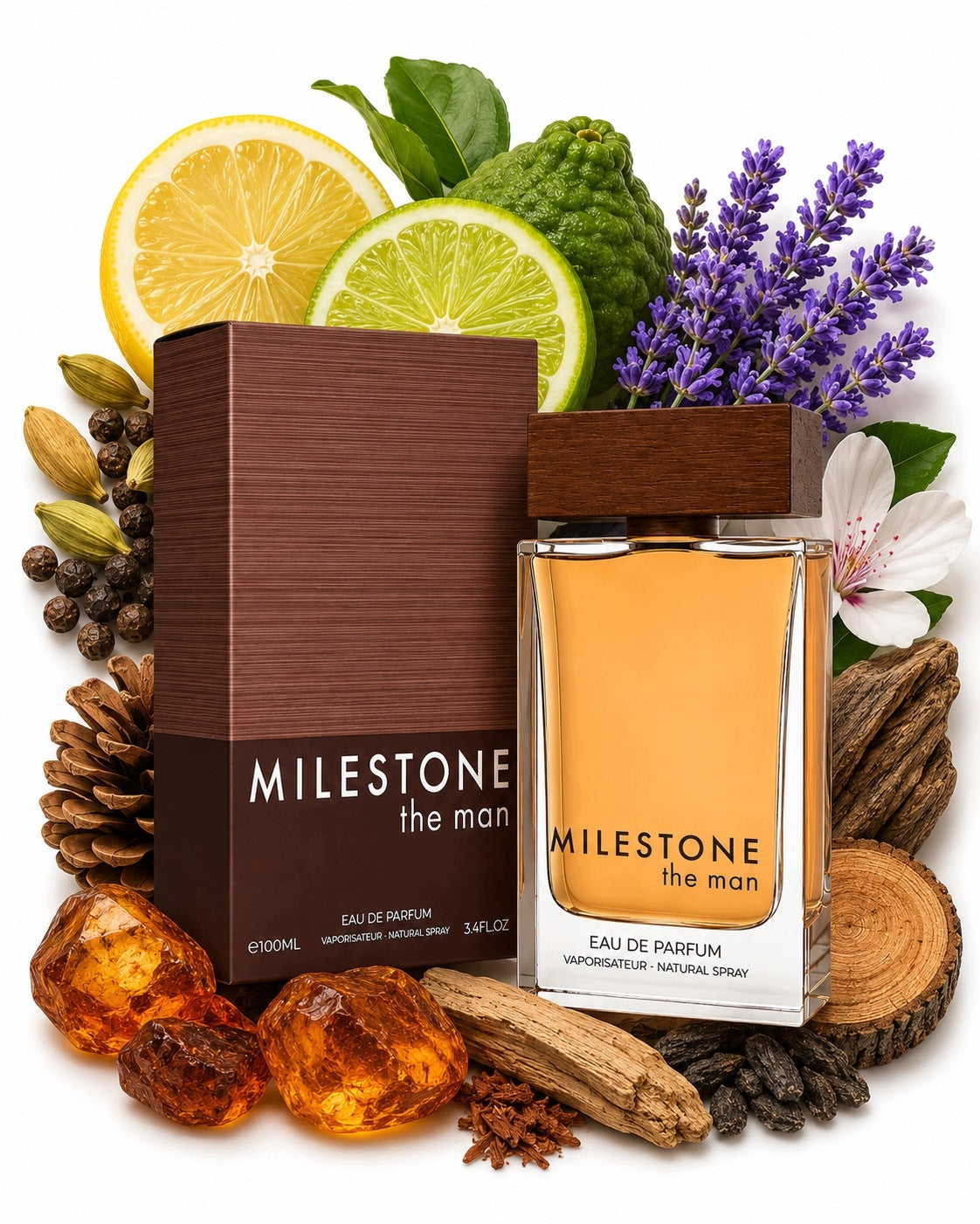 ORIGINAL Arabic Perfume Milestone THE MAN 100ml EDP+FREEBIE! Packaging status original