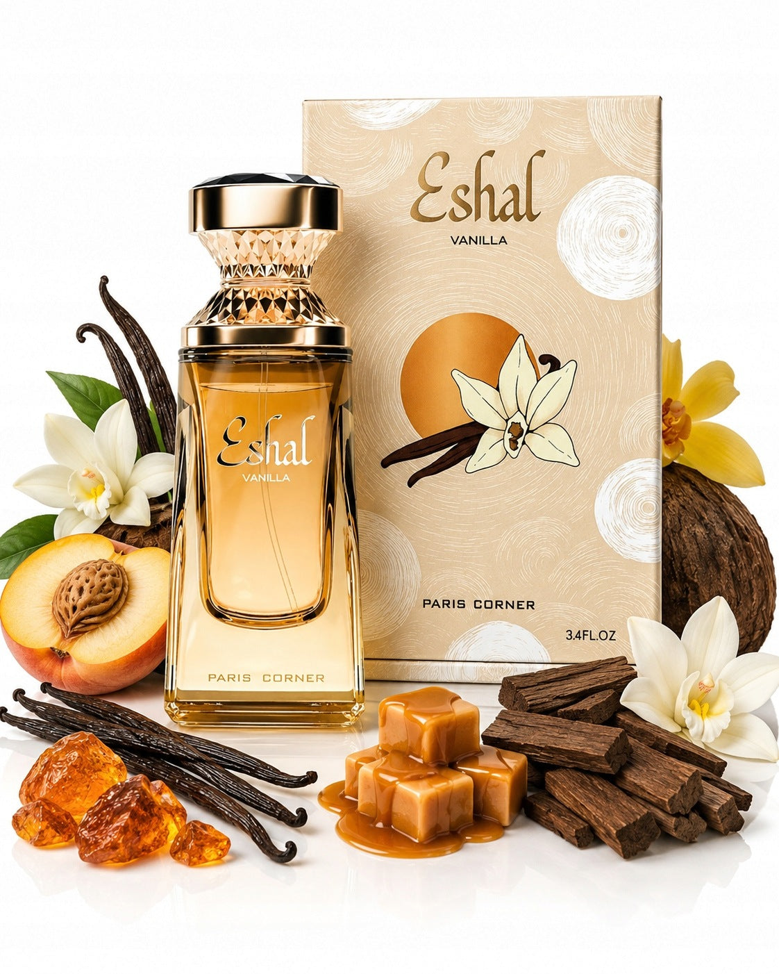 ORIGINAL Dubai Perfume Paris Corner ESHAL Vanilla 100ml+FREEBIE!!! Packaging status original