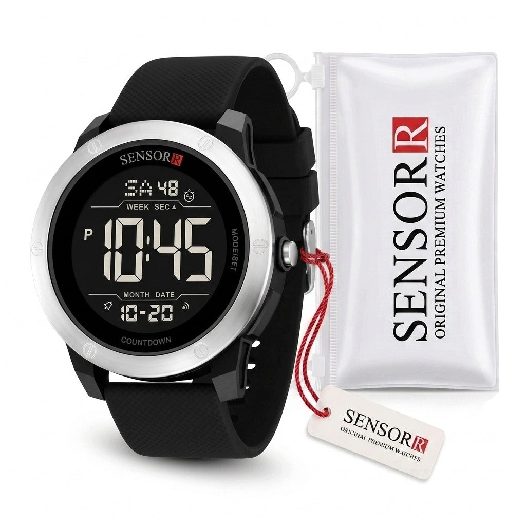 ORIGINAL MILITARY MEN'S WATCH SENSORR LARGE DIGITS LED BACKLIGHT 50M