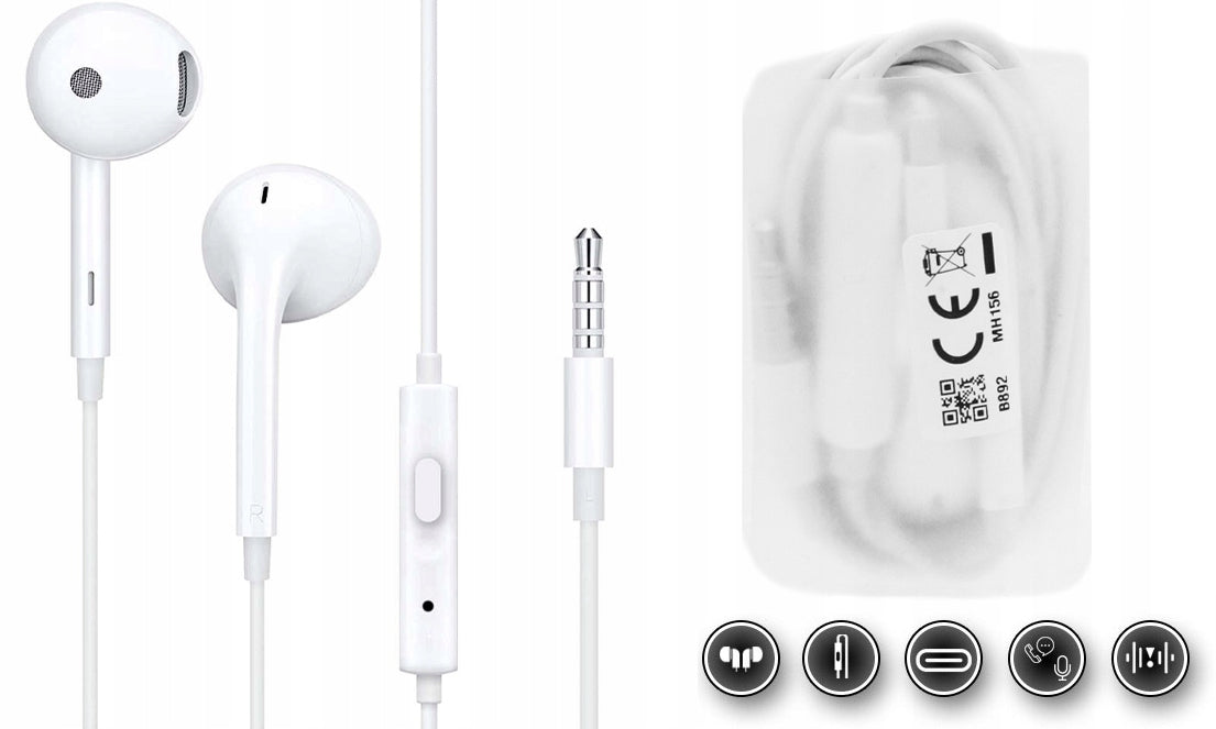 ORIGINAL OPPO REALME ONEPLUS MH156 HEADPHONES WITH MiniJack 3,5mm MICROPHONE Packaging status original