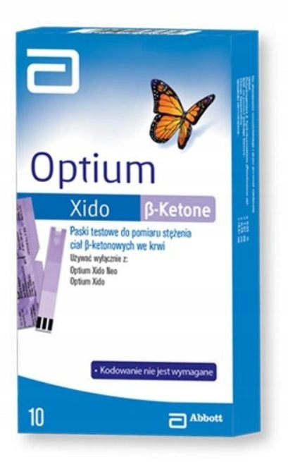 ORIGINAL Optium Xido strips for ketone bodies 10pcs.D.W.28.02.2027!!