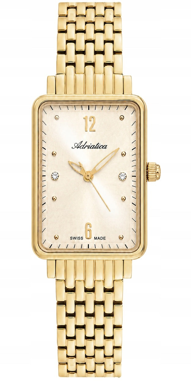 ORIGINAL Women's Watch ADRIATICA A3829.1171Q gold rhinestones Packaging status original