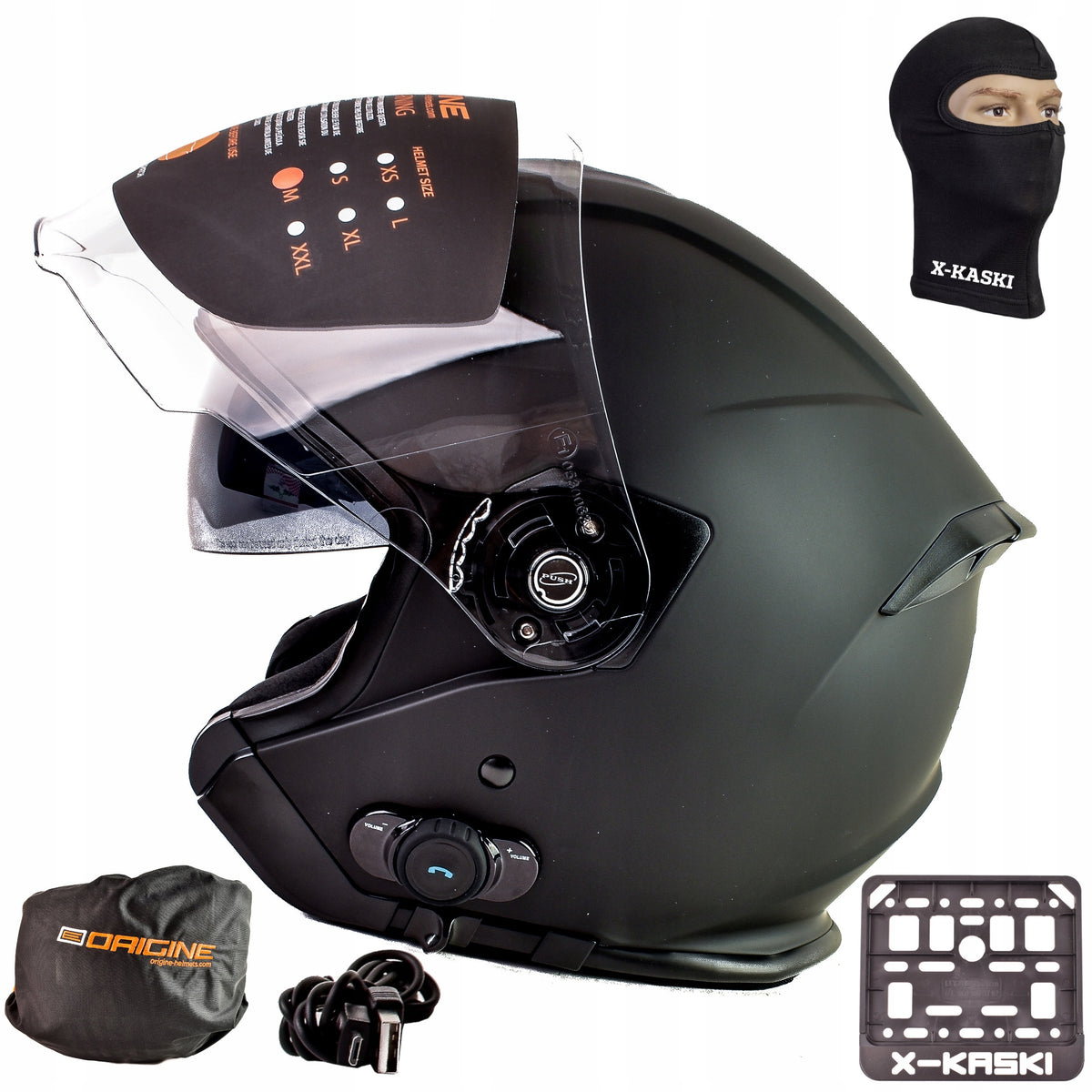 ORIGINE Open Face Helmet PALIO BUILT-IN INTERCOM BLUETOOTH XL