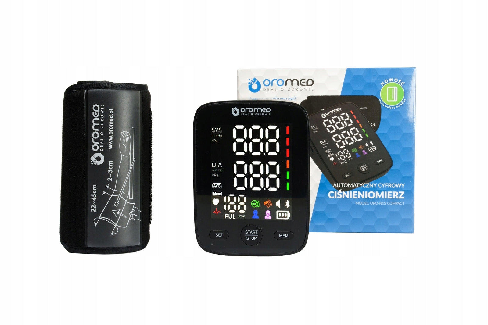 OROMED ORO-N13 COMPACT ELECTRONIC SHOULDER BLOOD PRESSURE MONITOR USB/BATTERIES Batteries included yes
