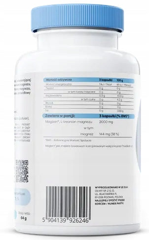 OSAVI MAGTEIN MAGNESIUM L-THREONATE CHELAT MAGNESIUM SUPPORT BRAIN FUNCTION 90caps Expiration date not specified