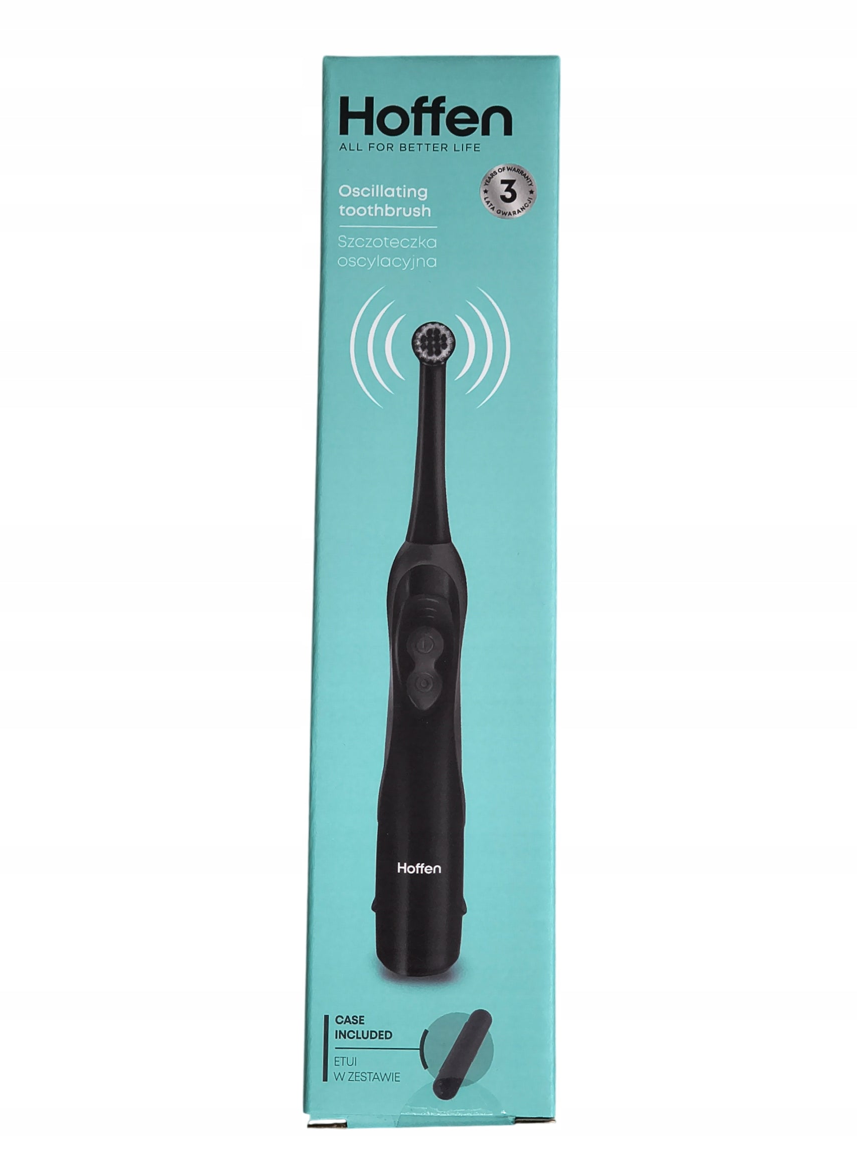 OSCILLATING TOOTHBRUSH HOFFEN BLACK 2 tips