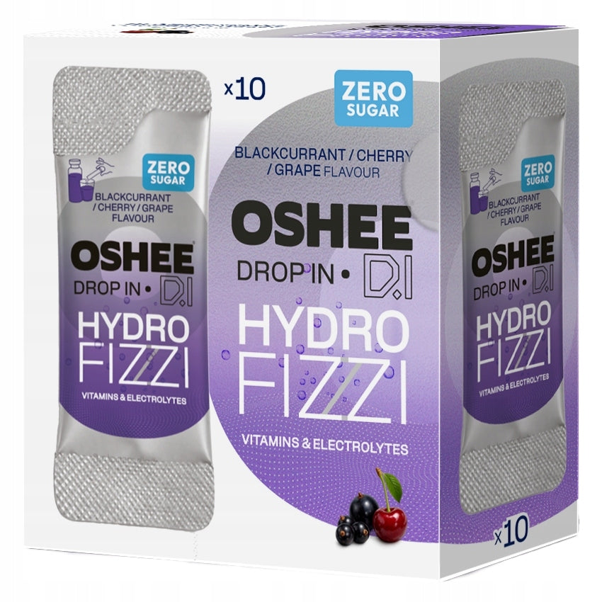 OSHEE Drop IN HydroFizzi ZERO Sugar Currant Cherry Grape 10 sachets