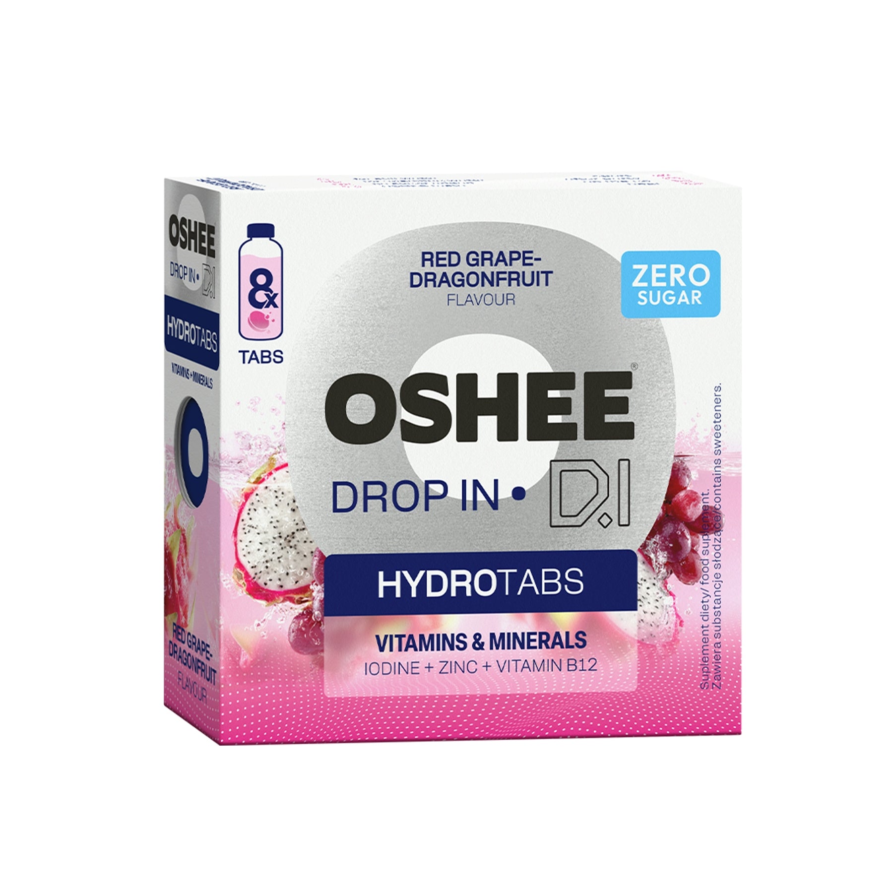 OSHEE Drop in Hydrotabs Vitamin Water Vitamins and Minerals 8 Tablets Manufacturer code OSHEE DI Hydrotabs Vitamin Water ZERO 8 tabs