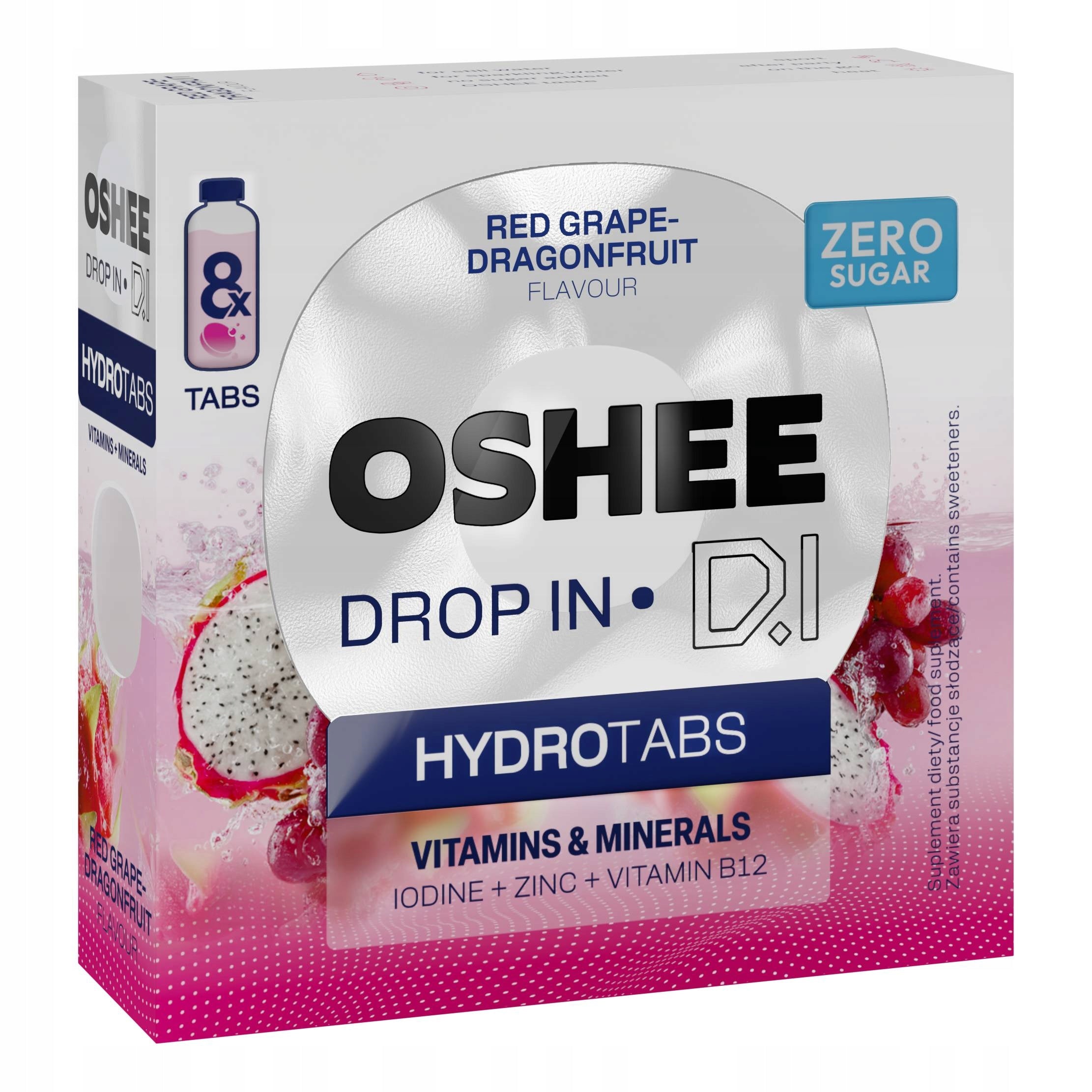 OSHEE Drop in Hydrotabs Vitamin Water Vitamins and Minerals 8 Tablets