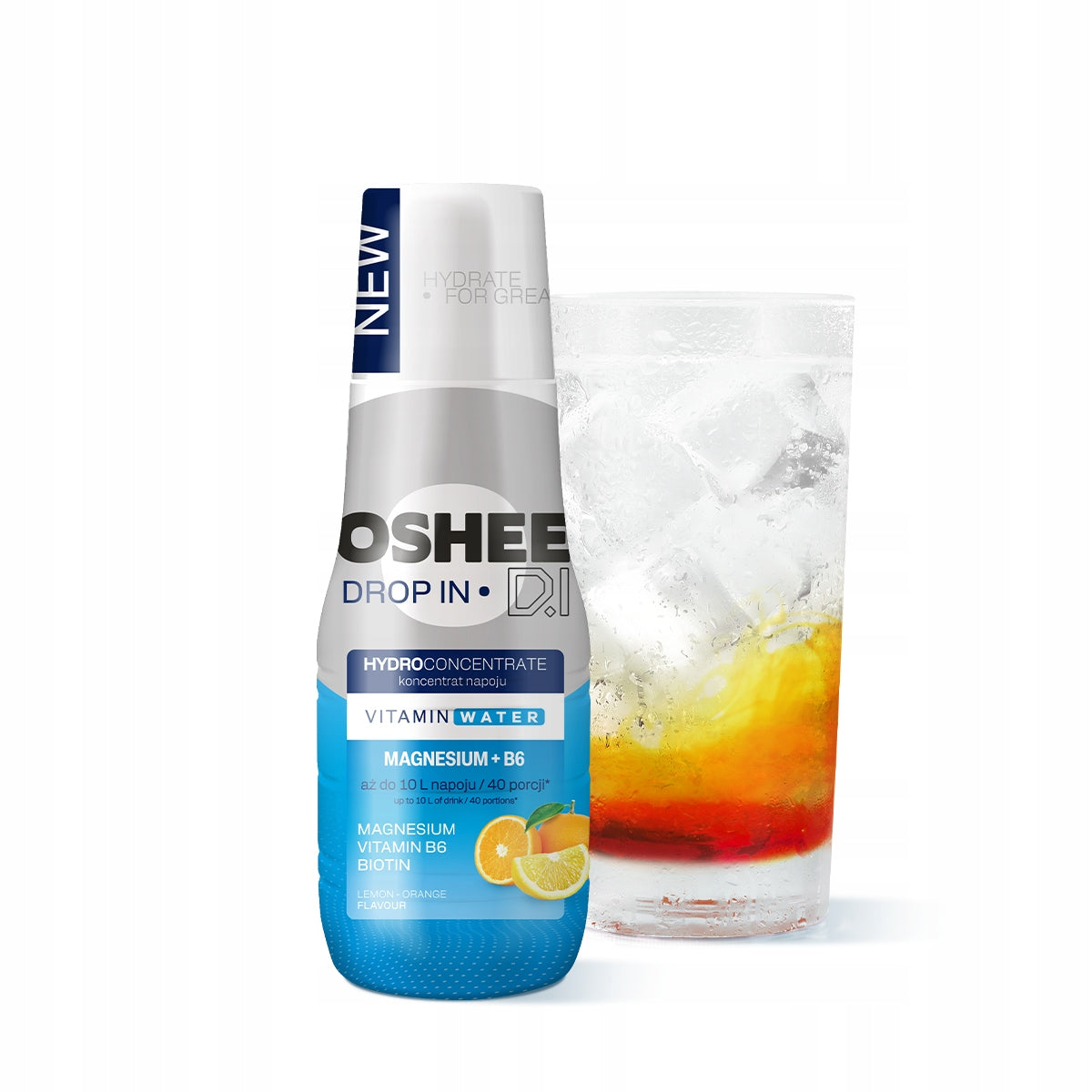 OSHEE syrup concentrate for SodaStream magnesium + B6 orange lemon 500 ml Packaging status original