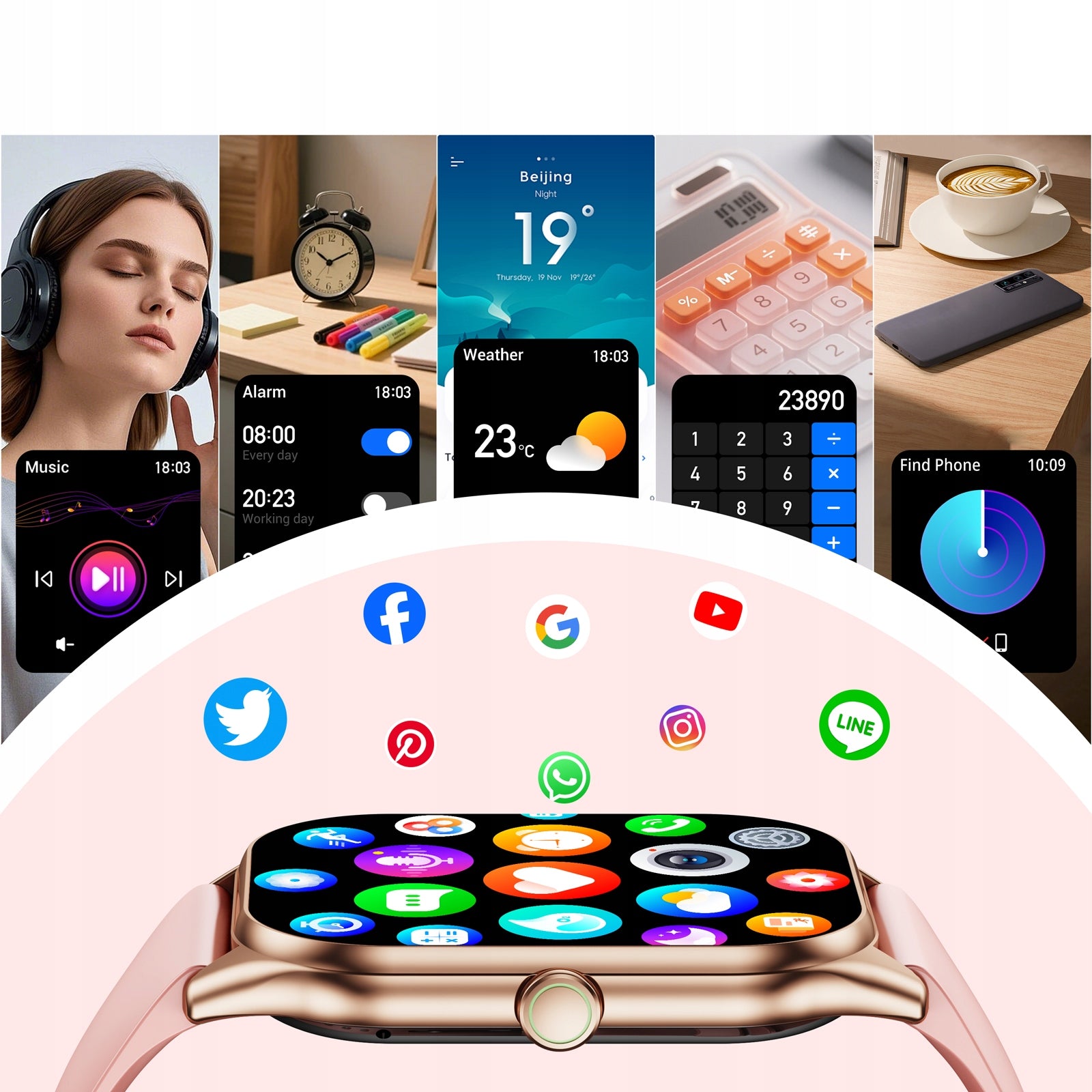 OUKITEL Women Fitness Smartwatch Bluetooth Calls 120 Sport Modes IP68 Pink Manufacturer code OUKITEL001