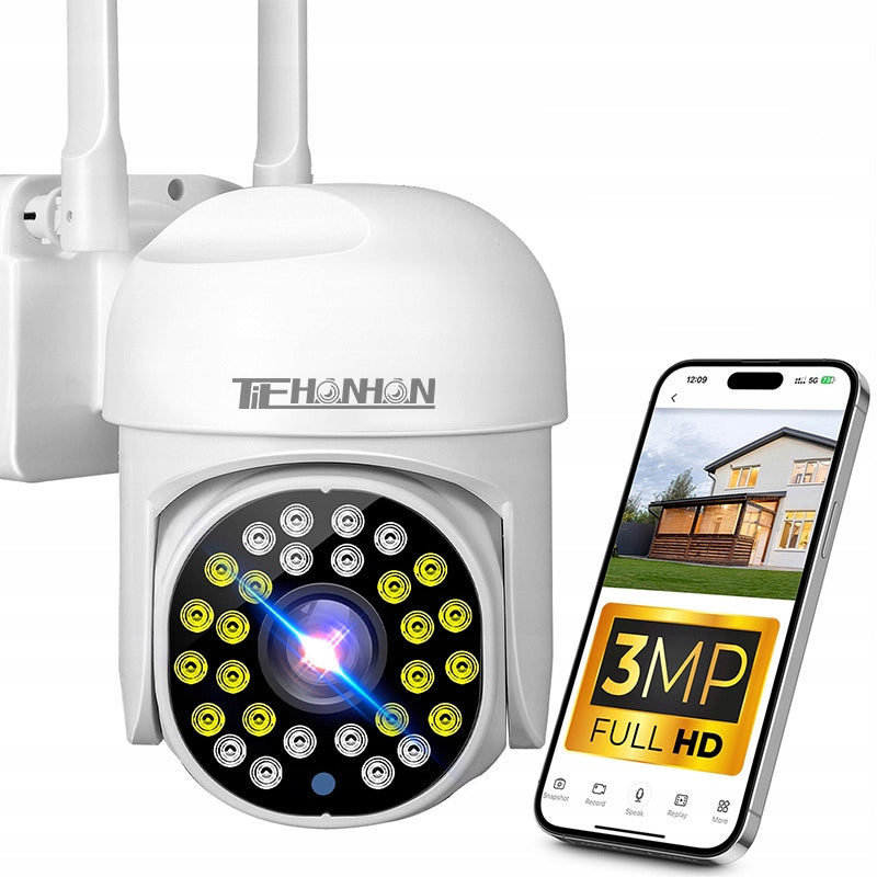OUTDOOR CAMERA ROTATING IP 2MPX WHITE INFRARED WIFI WIRELESS