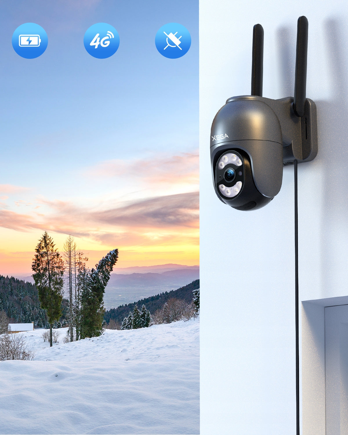 OUTDOOR CAMERA ROTATING IP FOR SIM CARD 3G 4G 5G LTE GSM 2K 4×ZOOM XEGA Packaging status original
