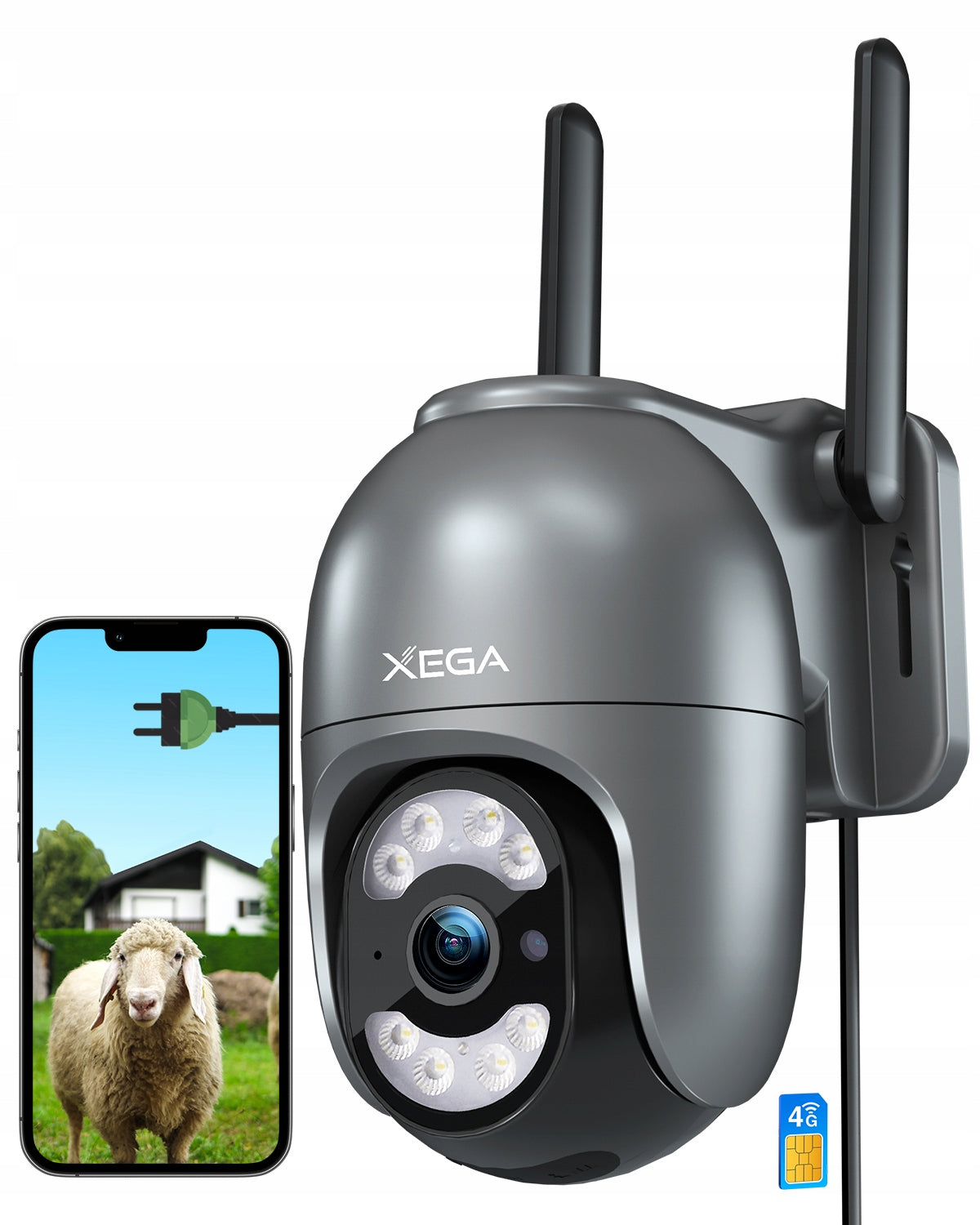 OUTDOOR CAMERA ROTATING IP FOR SIM CARD 3G 4G 5G LTE GSM 2K 4×ZOOM XEGA