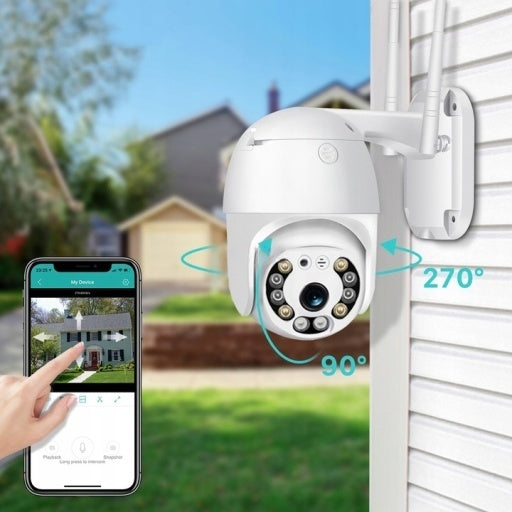 OUTDOOR CAMERA ROTATING WIFI REMOTE MONITORING MOTION DETECTION 1080P Packaging status original
