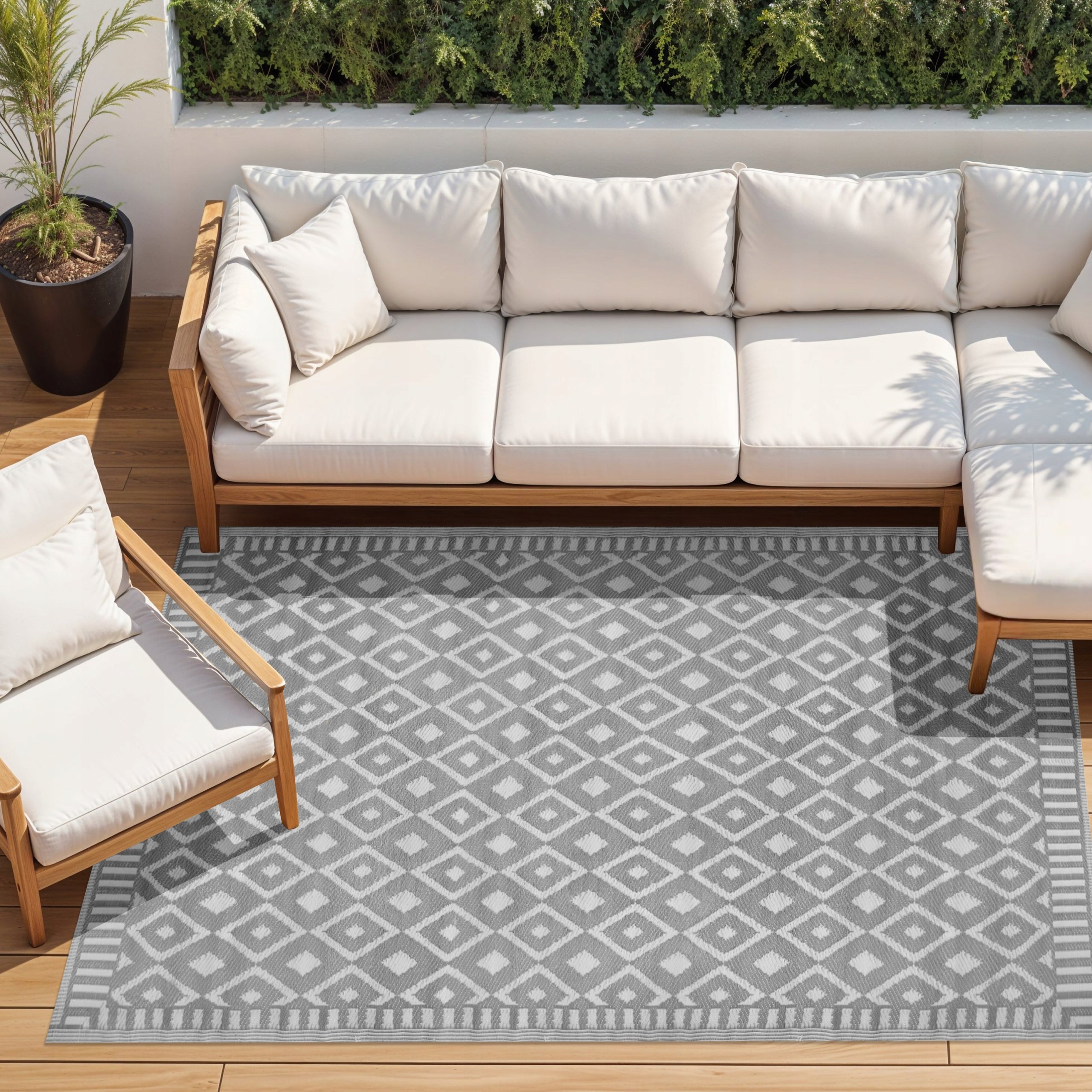 OUTDOOR CARPET 160x230 cm WATERPROOF TERRACE MAT FOR TERRACE BALCONY GARDEN Brand DOMAREX