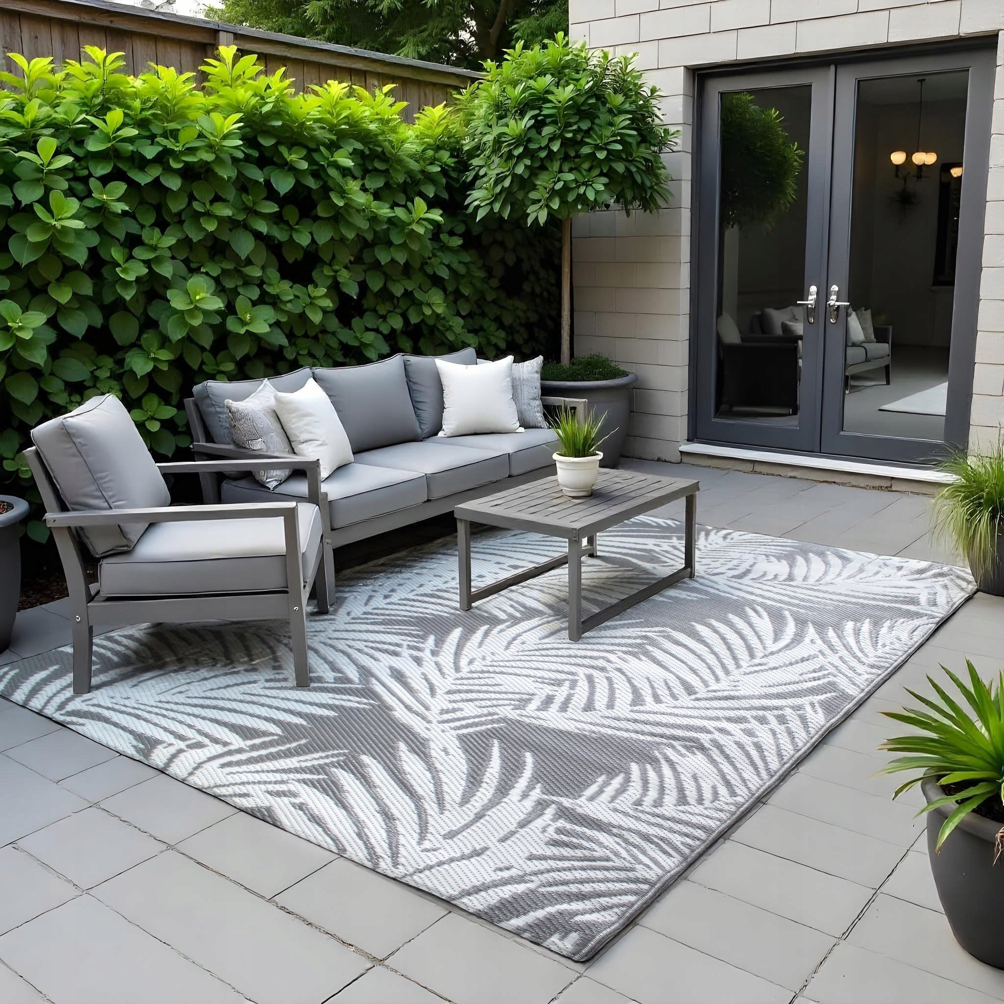 OUTDOOR CARPET FOR TERRACE 160x230 CM MODERN PATTERN WATERPROOF FOR BALCONY Color multicolor