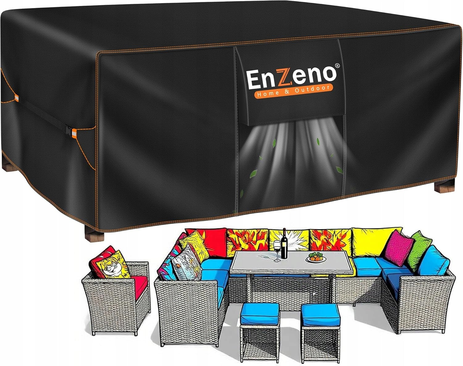 OUTDOOR FURNITURE COVER 250X180X90 CM WATERPROOF 420D WINTER RESISTANT