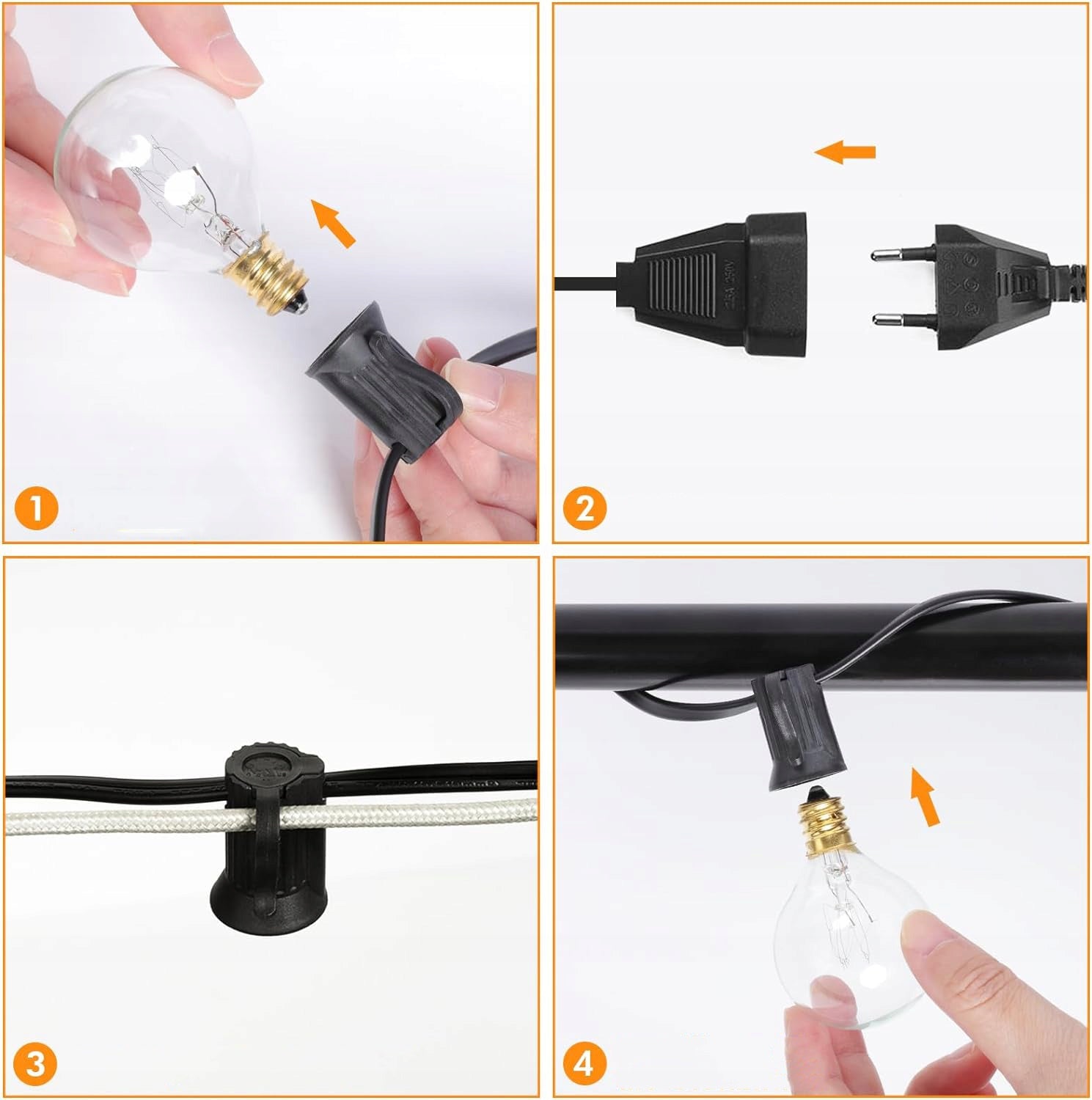 OUTDOOR GARLAND LIGHTS, LED LIGHT CHAINS WITH NETWORK BULBS G40 Brand no brand