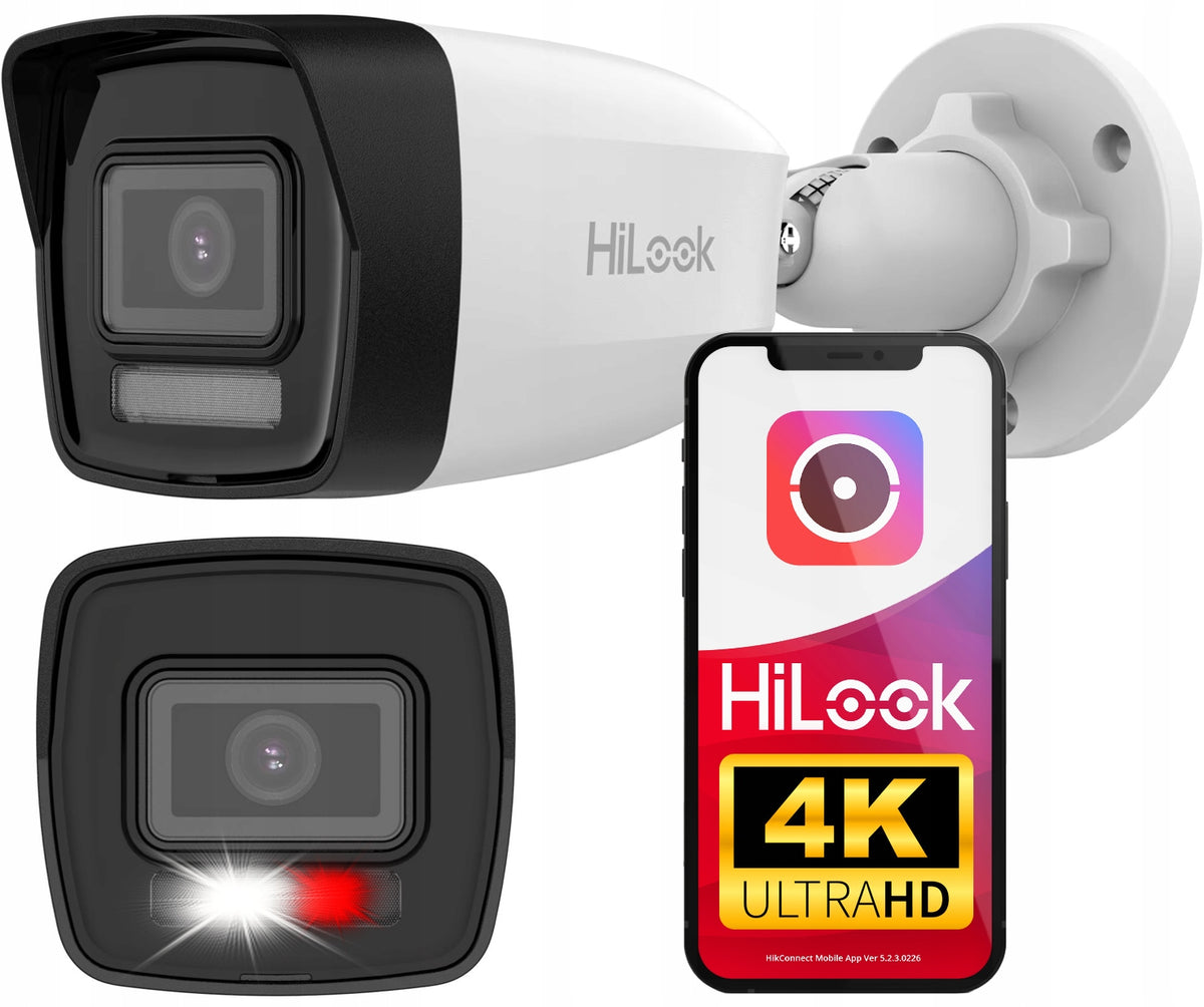 OUTDOOR IP CAMERA 8MPx 4K HILOOK BY HIKVISION MICROPHONE IPC-B180HA-LU