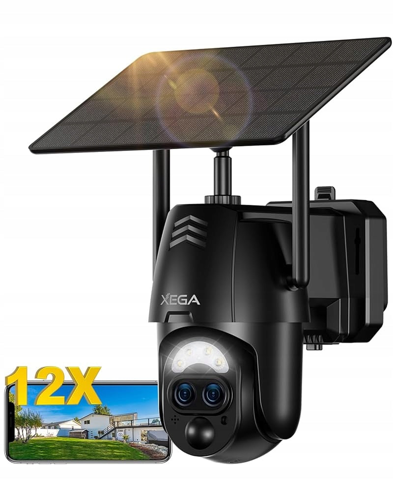 OUTDOOR SOLAR CAMERA WIFI 2K BATTERY OPERATED 8000mAh 12×ZOOM