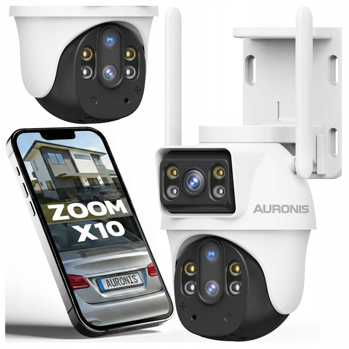 OUTDOOR WIFI CAMERA ROTATING 10x ZOOM 6MP DUAL SMART DETECTION ALARM