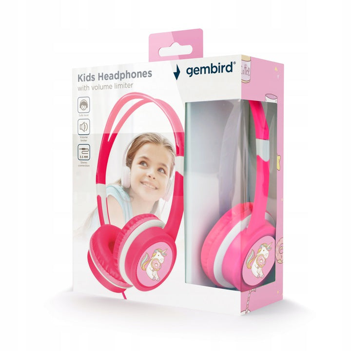 OVER-EAR HEADPHONES FOR GIRLS UNICORN PINK JACK 3.5MM Brand Gembird