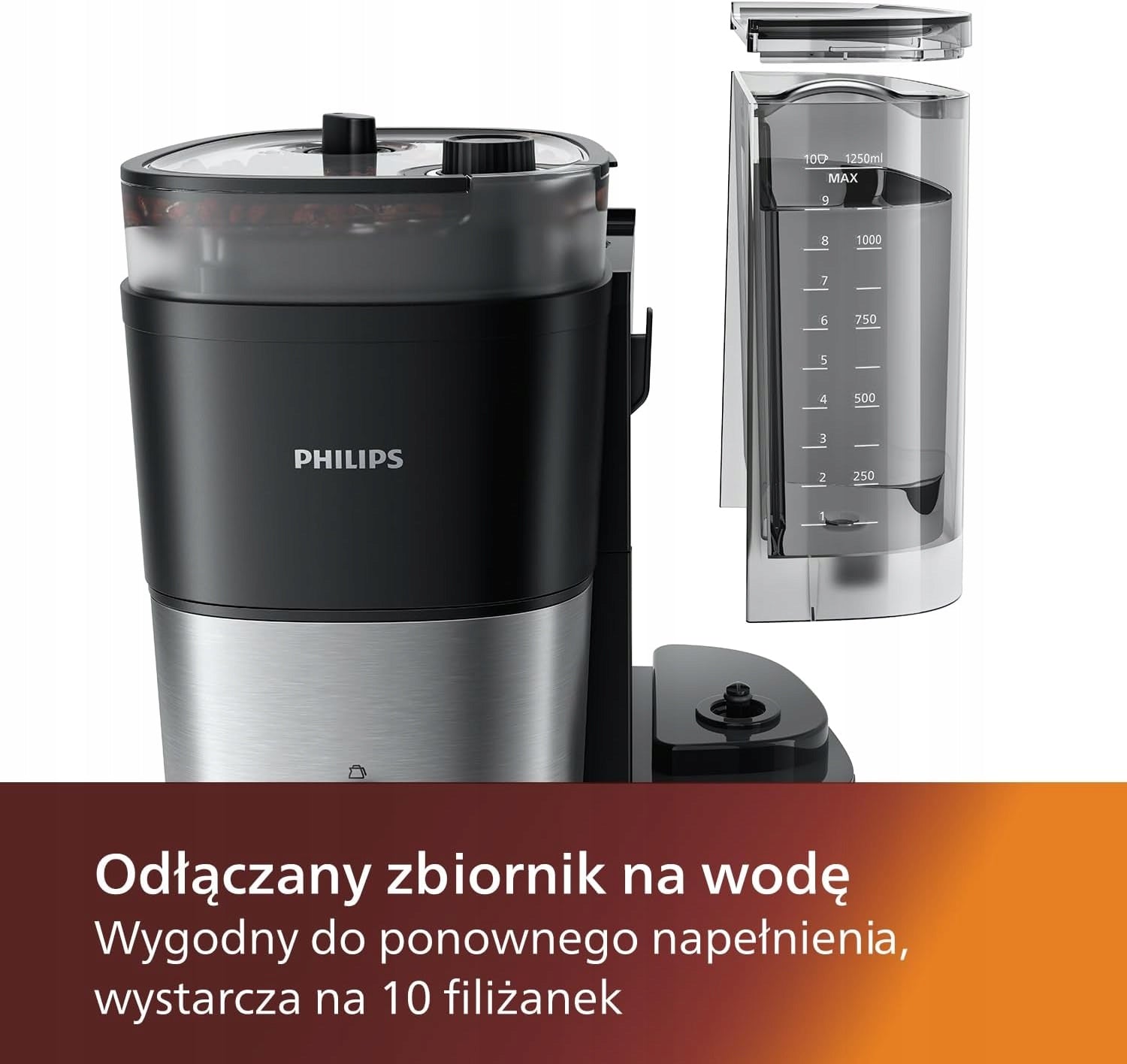 OVERFLOW COFFEE MAKER 1,25L GRINDER POT COFFEE AROMA SEAL Manufacturer code 5907092421070