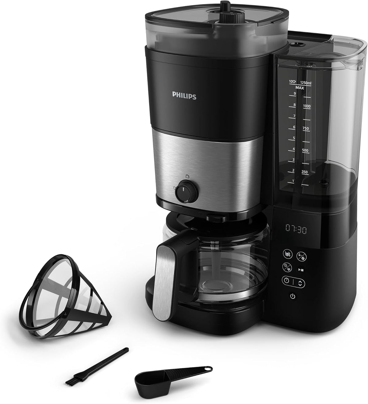 OVERFLOW COFFEE MAKER 1,25L GRINDER POT COFFEE AROMA SEAL